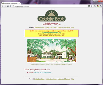 Cobble East Town Homes.com Screen